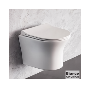 ΛΕΚΑΝΗ BIANCO CERAMICA AIDA RIMLESS ΚΡΕΜΑΣΤΗ AD11000SC-300 48.5εκ.